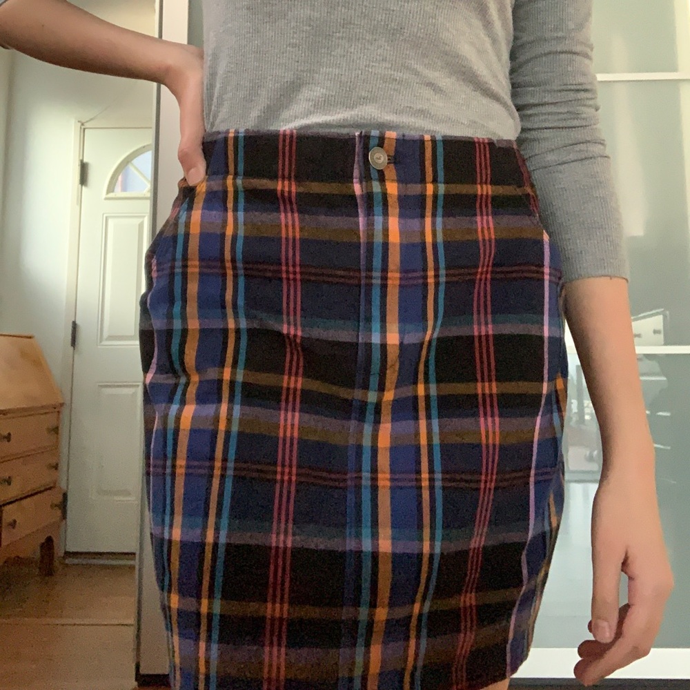 Multicolored Plaid Skirt
